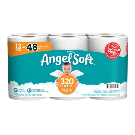 Angel Soft Angel Soft Toilet Paper 12 Rolls 320 sheet 405.33 sq ft 79397